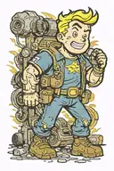 fallout vault boy tattoo design idea