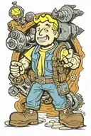 fallout vault boy tattoo design idea