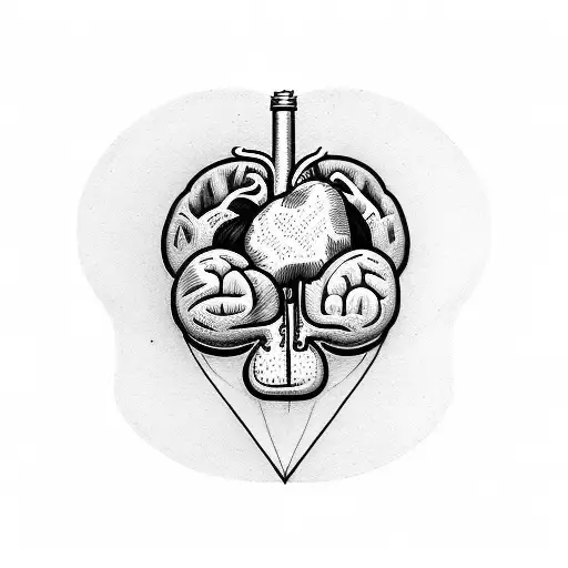 heart vs brain tattoo design idea