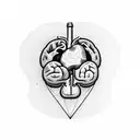 heart vs brain tattoo design idea
