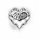 heart vs brain tattoo design idea