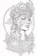 freya goddess face beautiful  tattoo design idea