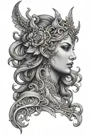 freya goddess head tattoo tattoo design idea