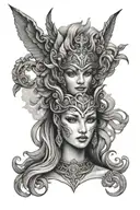 freya goddess head tattoo tattoo design idea