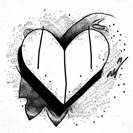 heart made with letters "S" , "M" , "E" tattoo design idea