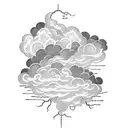storm clouds and lightning tattoo design idea