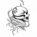 storm clouds and lightning tattoo design idea