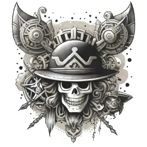one piece and zelda elements representing willpower tattoo design idea