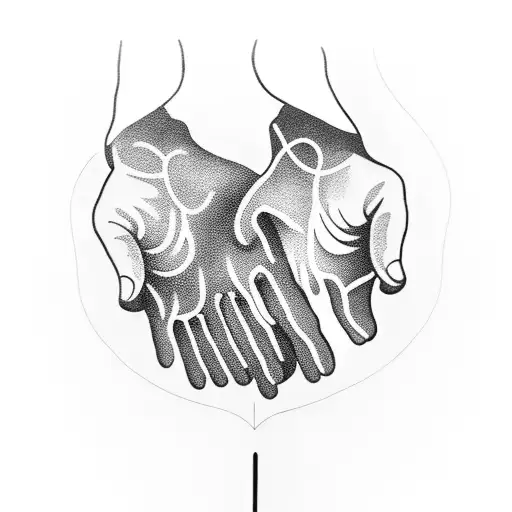 a pair of hands with broken chains tattoo design idea