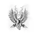 eagles with snakes tattoo design idea