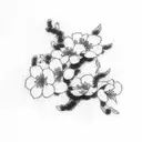 japenese cherry blossoms around the name bailey tattoo design idea