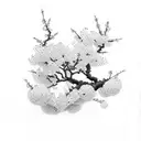 japenese cherry blossoms around the name bailey tattoo design idea