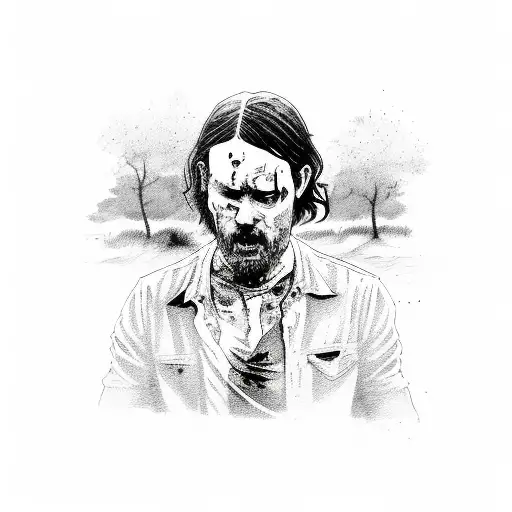 walking dead, with quotes tattoo design idea