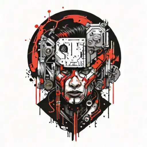 cyberpunk inspired tattoo tattoo design idea