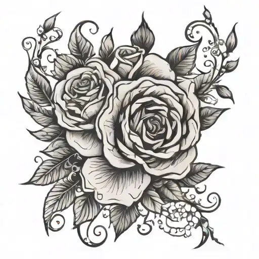 daughter named rose  tattoo design idea