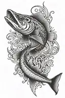 barracuda fish tattoo design idea