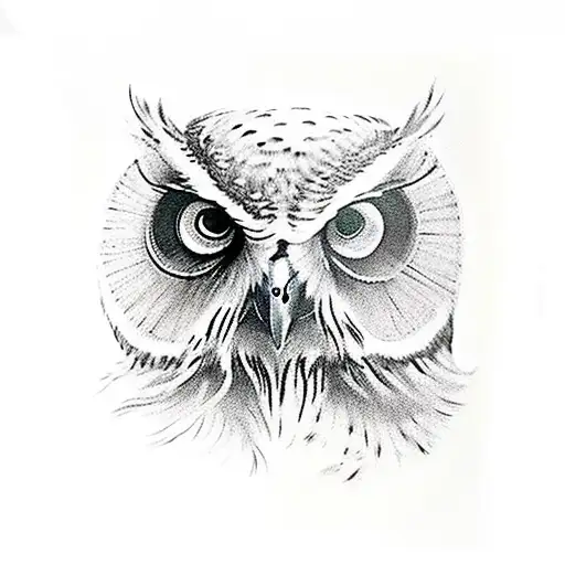 owl and skull sleeve tattoo design idea