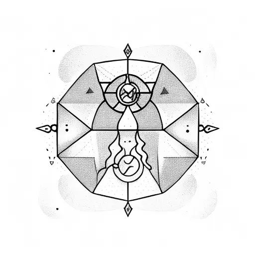 libra scale with constellation tattoo design idea