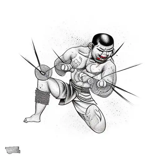 Capoeira fighter in a dynamic pose tattoo design idea