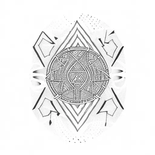 African drum with tribal patterns tattoo design idea