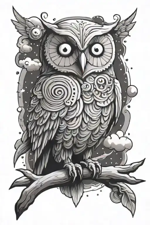 cosmic owl from adventure time tattoo design idea