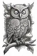cosmic owl from adventure time tattoo design idea