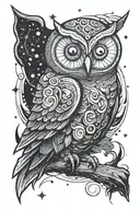 cosmic owl from adventure time tattoo design idea