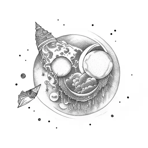 the mystery moons  tattoo design idea