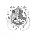 the mystery moons  tattoo design idea