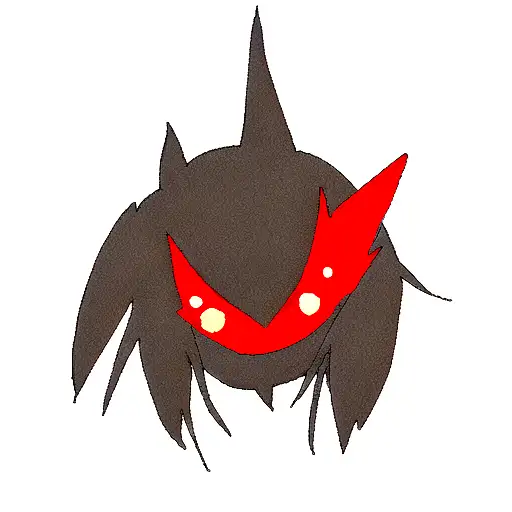 black shadow in red eyes tattoo design idea