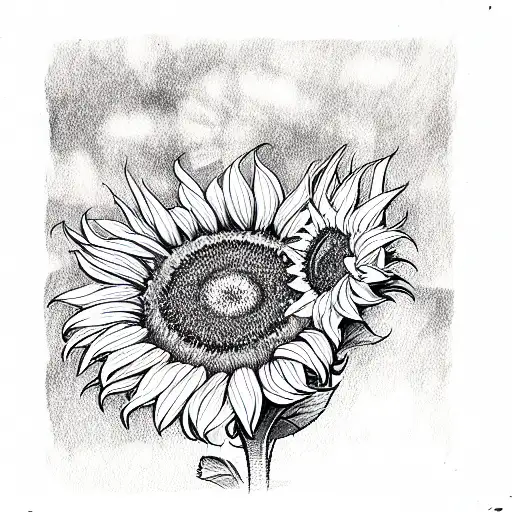 Sunflower Flower Hand Drawn Illustration Tattoo Stock Illustration  2057025614 | Shutterstock