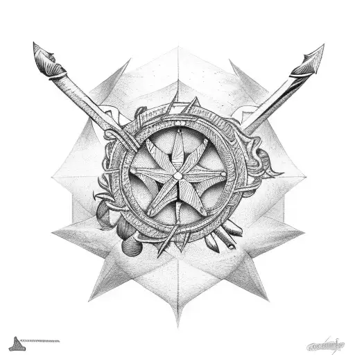 nautical star. warrior. tattoo design idea