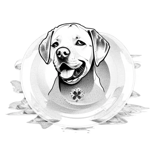 Labrador retriever tuna fish tattoo design idea