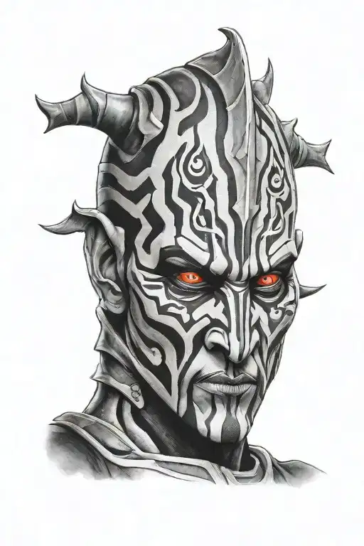 darth maul, ancient armour, frost style tattoo tattoo design idea