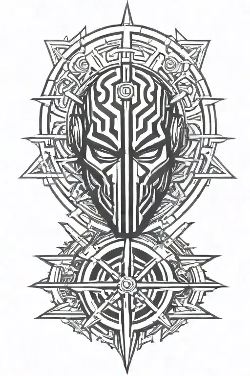sith empire symbol, mixed with the star wars the old republic havoc squad symbol, mixed with darth maul symbol tattoo design idea