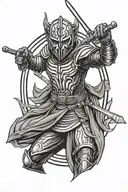 darth maul and star wars aith empire symbol mixed with ancient armour.  tattoo design idea