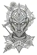 sith empire symbol, mixed with the star wars the old republic havoc squad symbol, mixed with darth maul symbol tattoo design idea