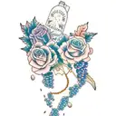 color grape vaine  tattoo design idea