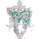 color grape vaine  tattoo design idea