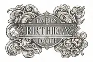 birthday date written in roman numbers tattoo design idea