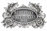 birthday date written in roman numbers tattoo design idea