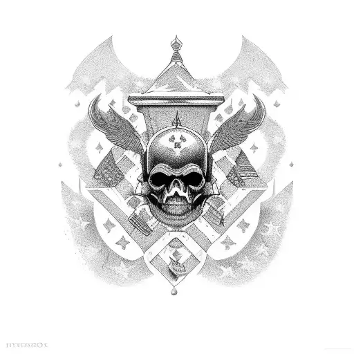 military parade tattoo design idea