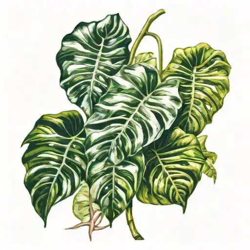 white knight philodendron vine tattoo design idea