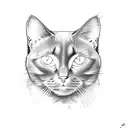 Fat Black Cat  tattoo design idea
