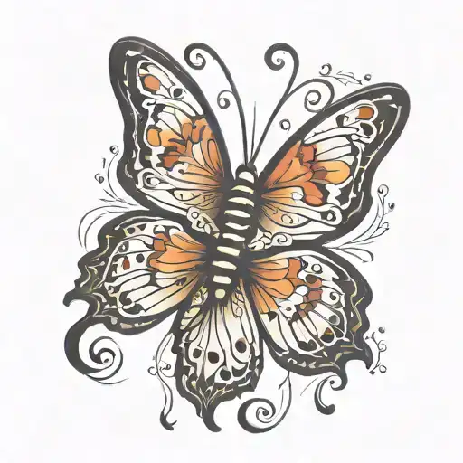 butterfly with semicolon butterfly tattoo design idea