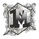 letter m as a cube shape tattoo design idea