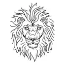 A minimalist lion roaring against a backdrop of a clock face tattoo design idea
