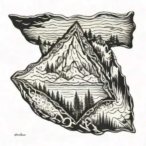 An arrowhead for Lake Arrowhead, CA, 34° 15' 26.6004'' N, 117° 10' 23.6676'' W, VI . XXVI . XXI, Bear tattoo design idea