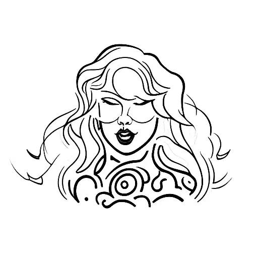 A silhouette of Taylor Swift performing on stage tattoo design idea