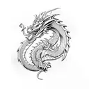 Dragon and rose tattoo design idea